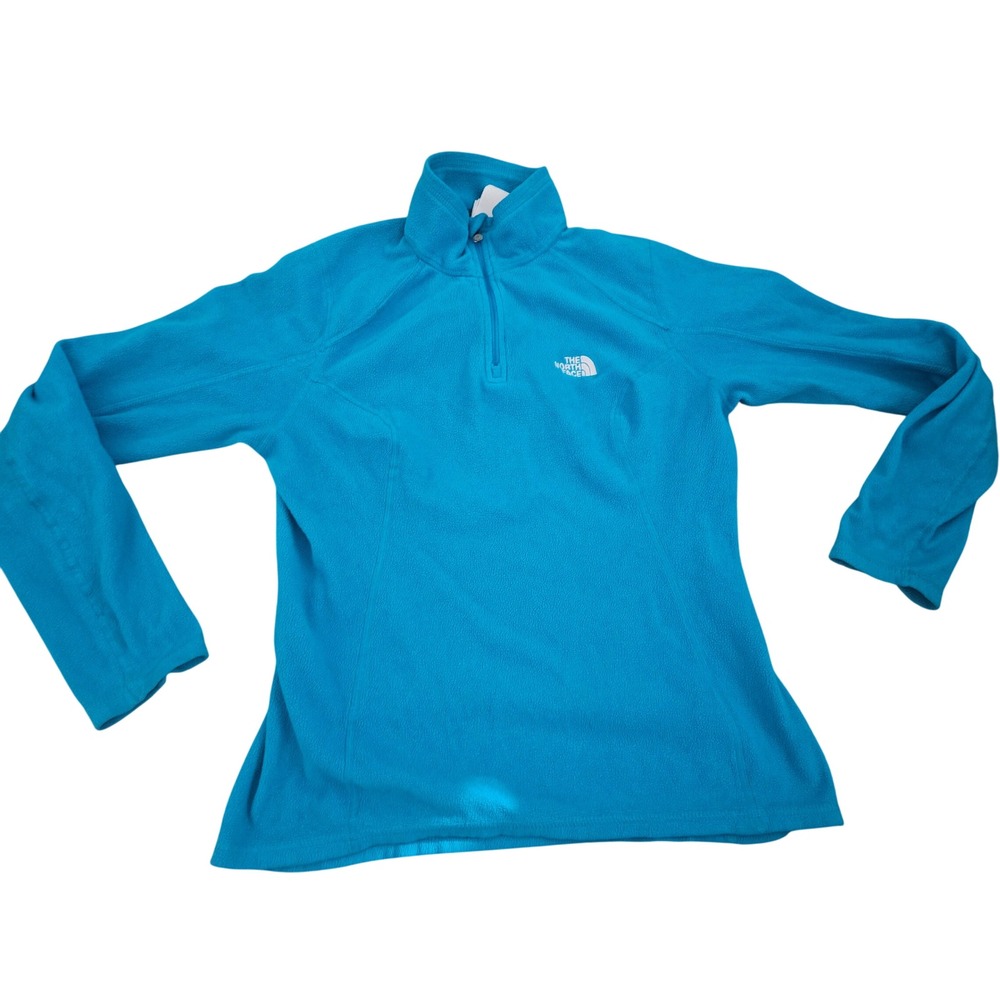 The North Face TKA 100 Fleece Pullover Womens Small Blue Excellent 1/4 Zip AJHP